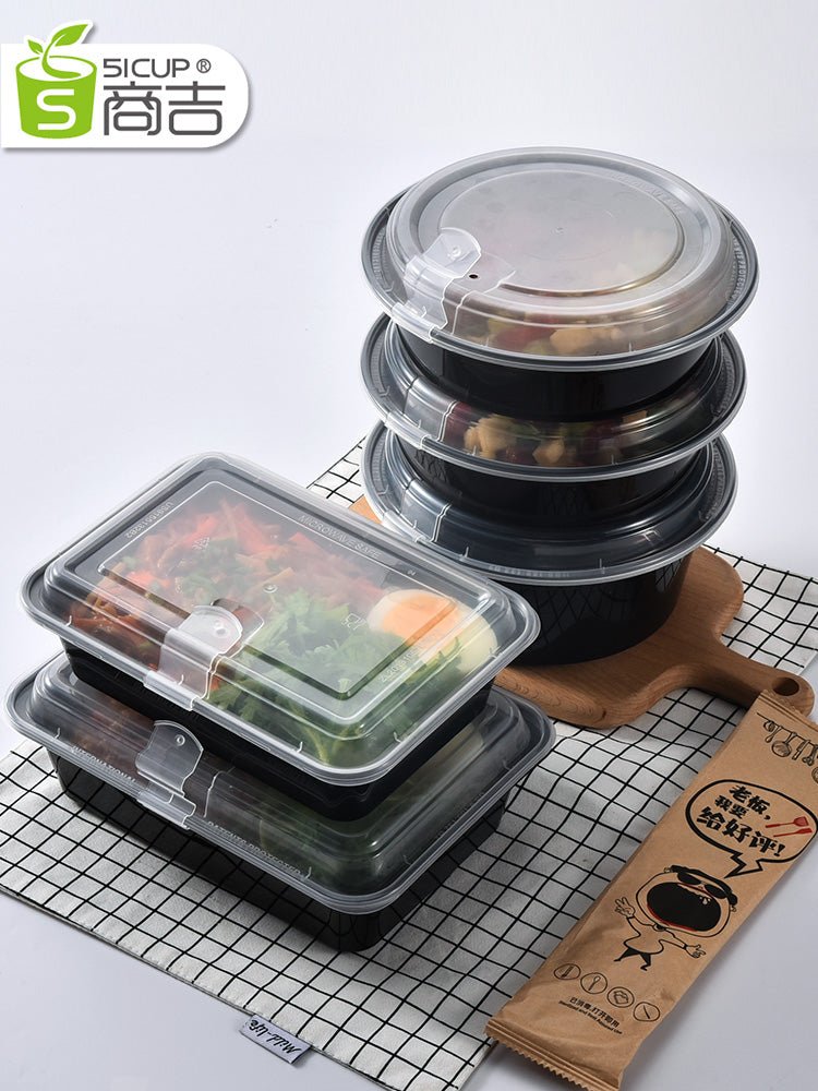Buckle to-go box disposable fruit fishing salad round Box Lunch