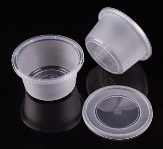 Upscale Frosted Round Take-out Containers - Microwaveable
