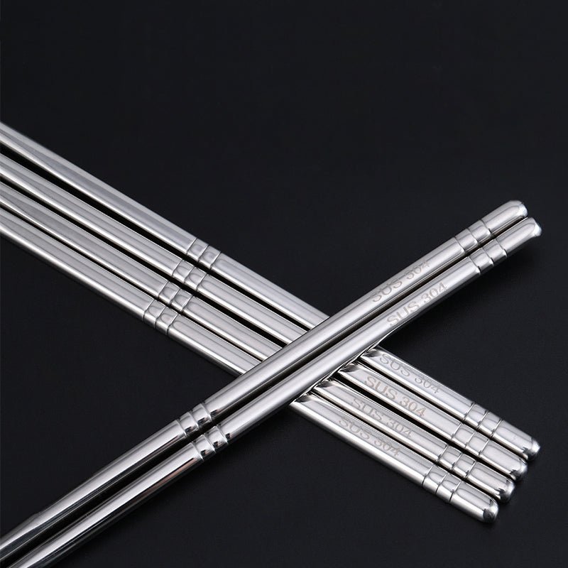 304 stainless steel chopsticks home use and commercial use non-slip moisture-proof mildew-proof high temperature resistant one person chopsticks set iron chopsticks - CokMaster