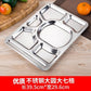 304 stainless steel snack plate thickened grid plate children's kindergarten student adult canteen fast food plate tableware - CokMaster