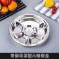 304 stainless steel snack plate thickened grid plate children's kindergarten student adult canteen fast food plate tableware - CokMaster