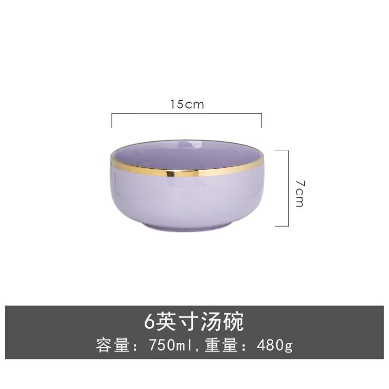 Ceramic Bowl household 2022 New Affordable Luxury Style Bowl single good-looking Rice Bowl plate tableware tableware plate set - CokMaster