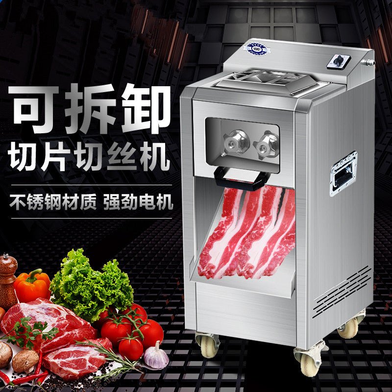 Commercial meat slicer vertical high-power slice shredder electric shredded machine meat slice knife set detachable - CokMaster