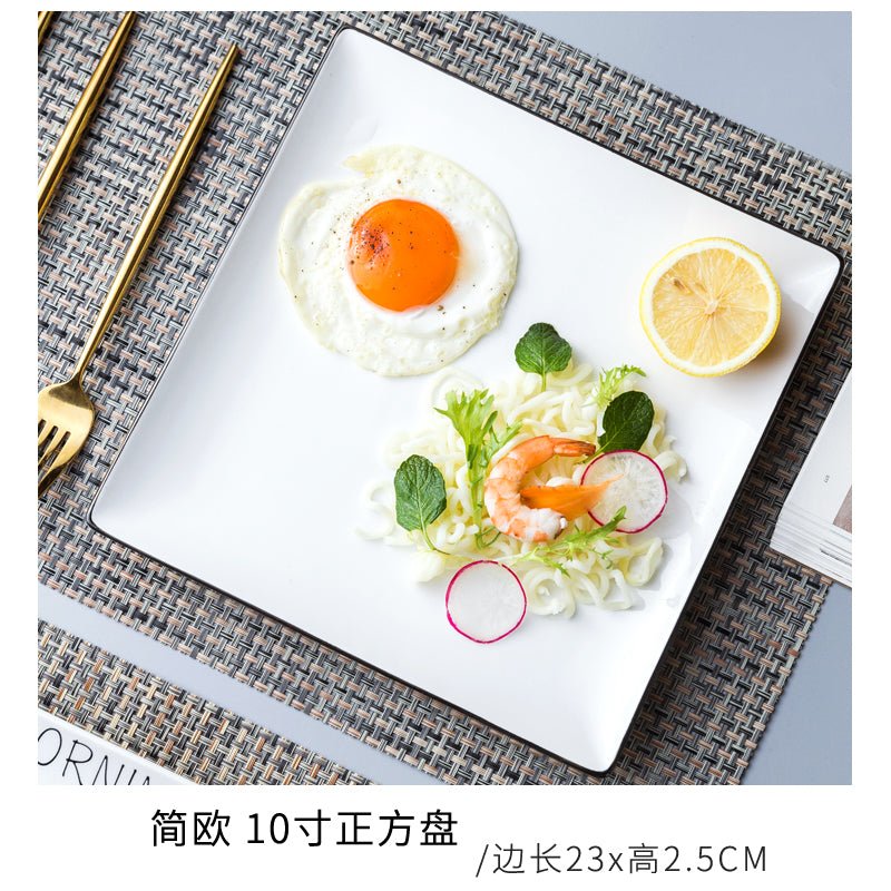 Creative Western food plate steak Nordic tableware ins style Japanese style dish white ceramic Internet celebrity household dinner plate plate - CokMaster