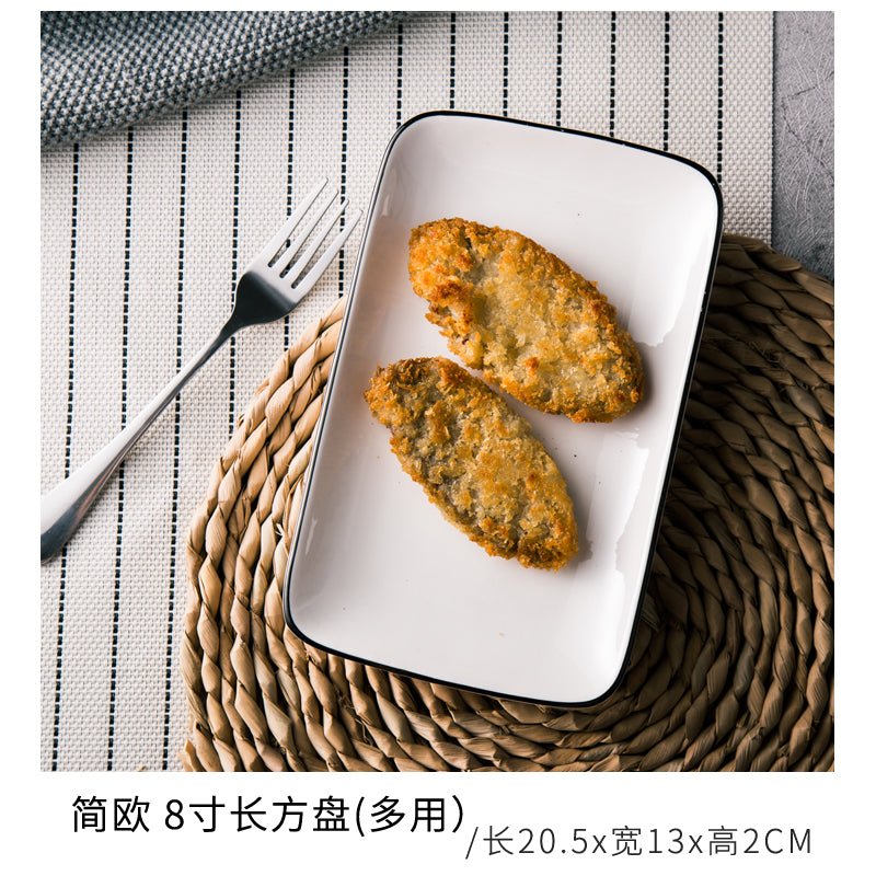 Creative Western food plate steak Nordic tableware ins style Japanese style dish white ceramic Internet celebrity household dinner plate plate - CokMaster