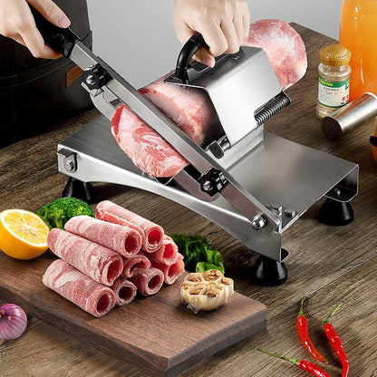 304 Stainless Steel Heavy Duty Manual Frozen Meat Slicer Commercial