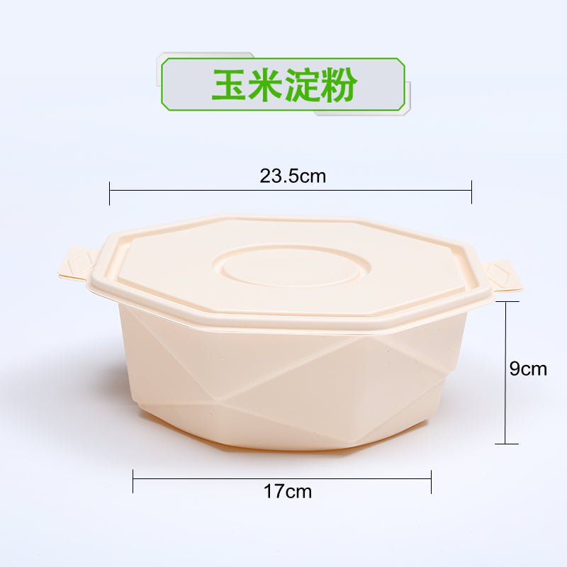 Disposable corn starch lunch box lunch box environmentally friendly degradable take out take away lunch box soup bowl starch-based tableware - CokMaster