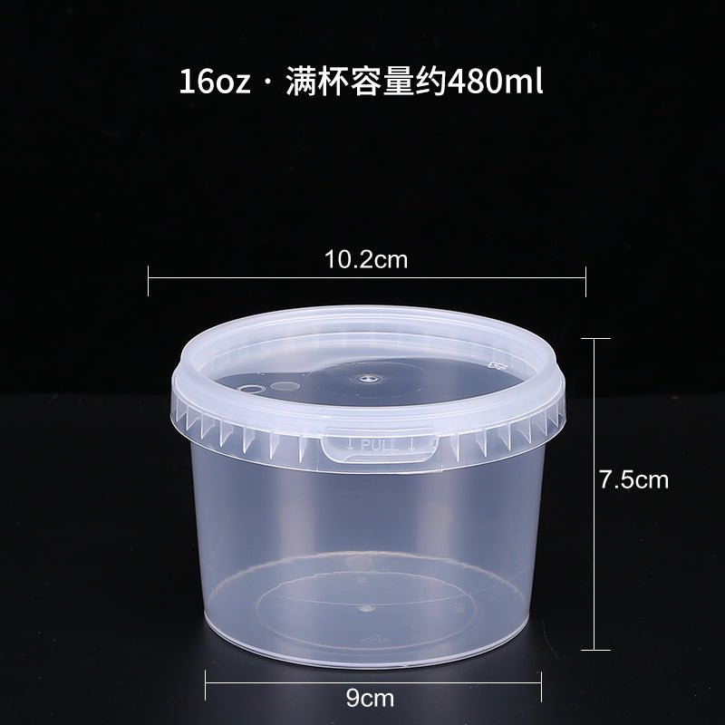 Disposable dessert soup bowl plastic thickened seal round to-go box porridge bucket takeaway lunch box with lid soup cups free shipping - CokMaster