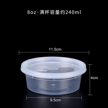 Disposable dessert soup bowl plastic thickened seal round to-go box porridge bucket takeaway lunch box with lid soup cups free shipping - CokMaster