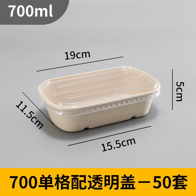 Disposable Lunch Box degradable lunch box light food salad box lunch box environmentally friendly pulp takeaway packing box rectangular - CokMaster