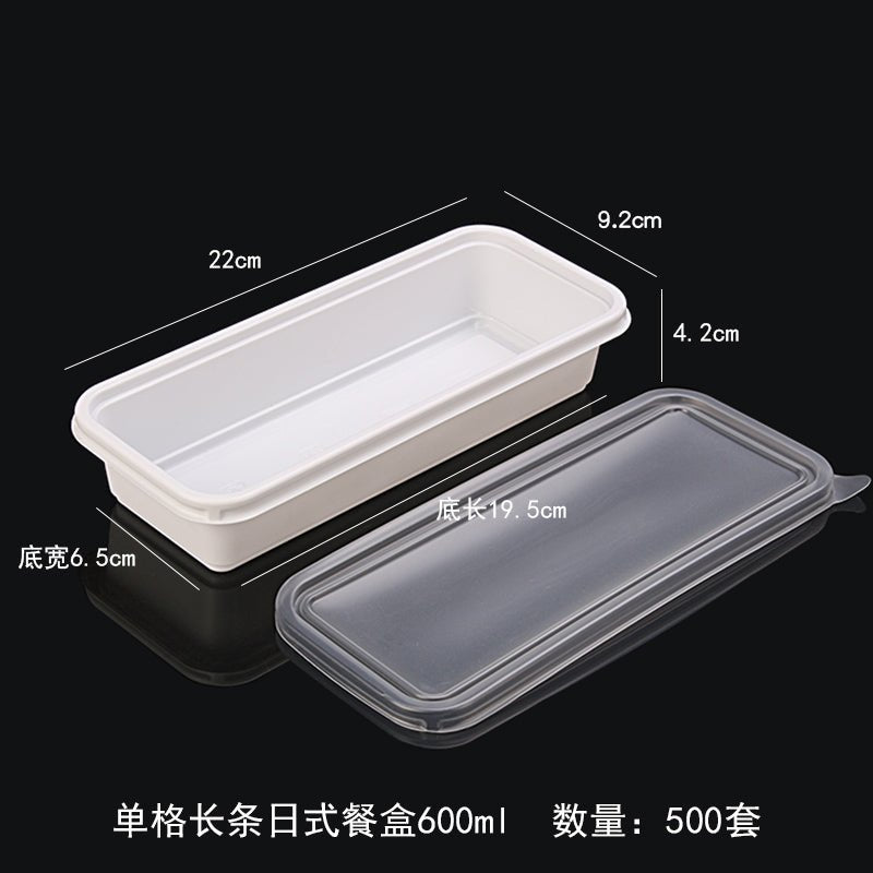 Disposable Lunch Box Japanese-style long to-go box three-grid rectangular takeaway sushi lunch box double-grid lunch box - CokMaster