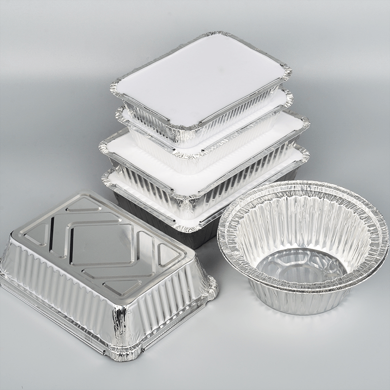 Disposable tin tray aluminum foil lunch box rectangular barbecue baking household claypot rice clam cellophane noodles takeaway packaging Bowl - CokMaster