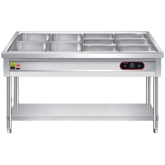 Fast food insulation plate commercial anti-dry cooking canteen Bain Marie hot dishes rice selling stage stainless steel insulated dining trolley - CokMaster