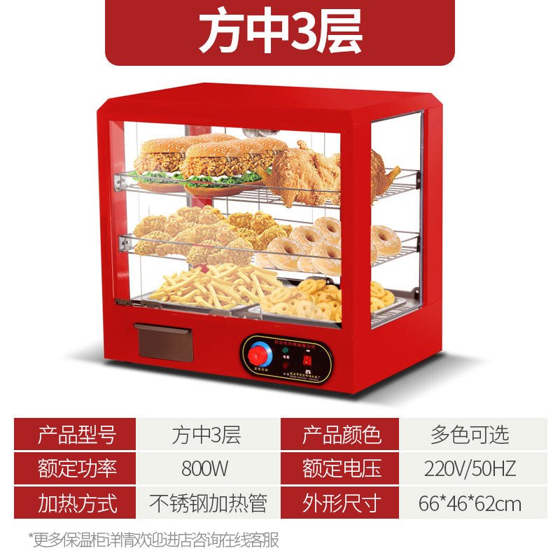 Heated display cabinet commercial heating thermostat food display cabinet small desktop egg tart chestnut bread drink deli cabinet - CokMaster