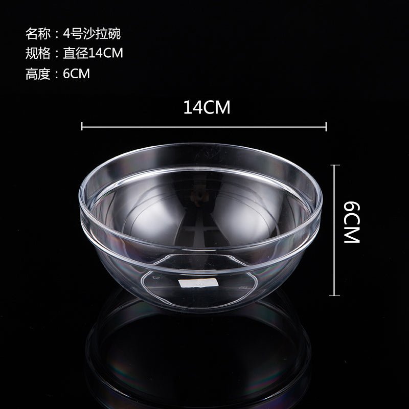 High-end restaurant transparent salad bowl plastic drop-resistant round tea bowl acrylic rubber cup vegetable bowl PC hand wash bowl - CokMaster