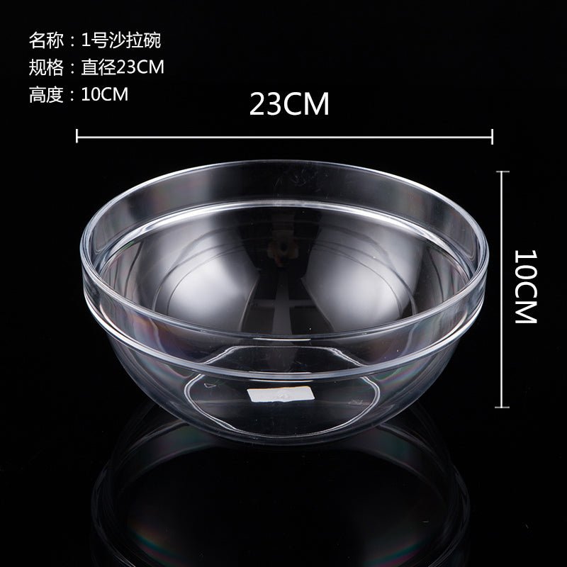 High-end restaurant transparent salad bowl plastic drop-resistant round tea bowl acrylic rubber cup vegetable bowl PC hand wash bowl - CokMaster