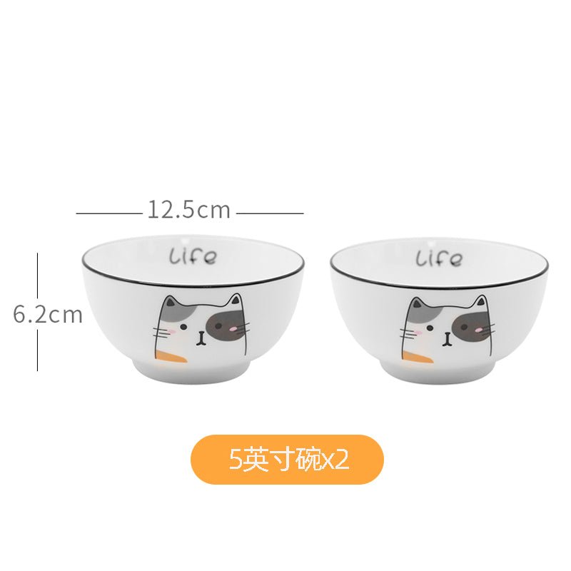 Large Bowl soup bowl noodle bowl simple 8-inch single Nordic household tableware Cute ceramic bowl large rice bowl soup plate - CokMaster