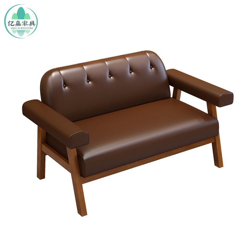 Leisure coffee shop table and chair combination card holder milk tea shop dessert shop dining furniture solid wood reception negotiation couch - CokMaster