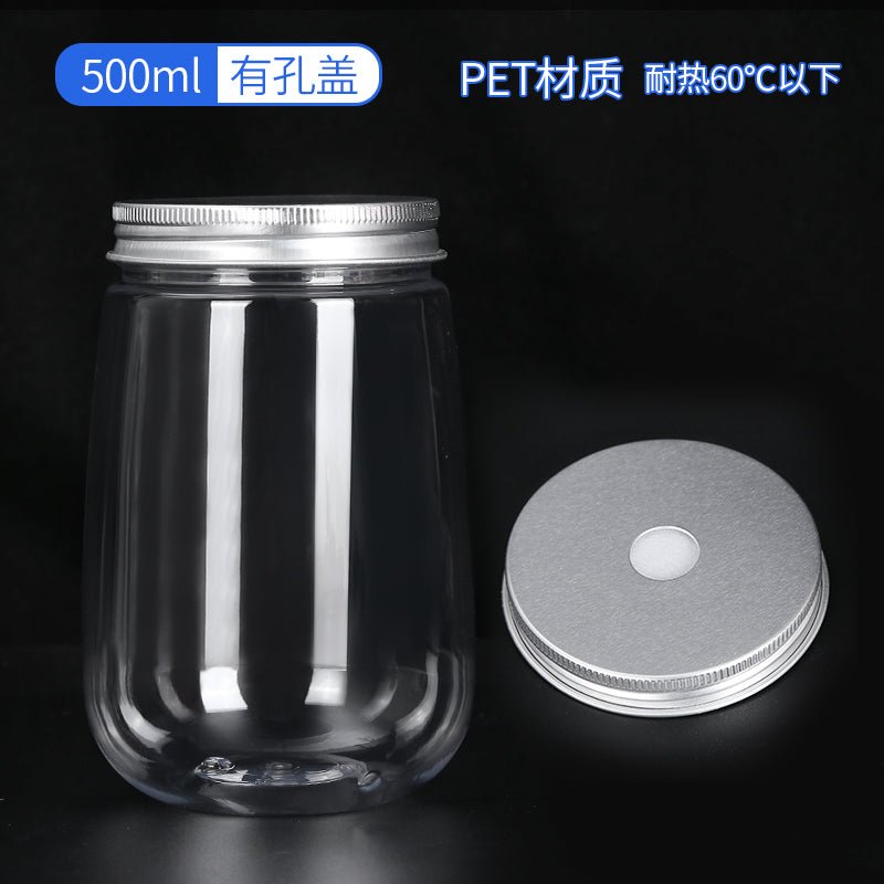 Milk tea cup disposable with lid pet thickened plastic cup U-shaped beverage cup takeaway customized juice cup transparent cup - CokMaster